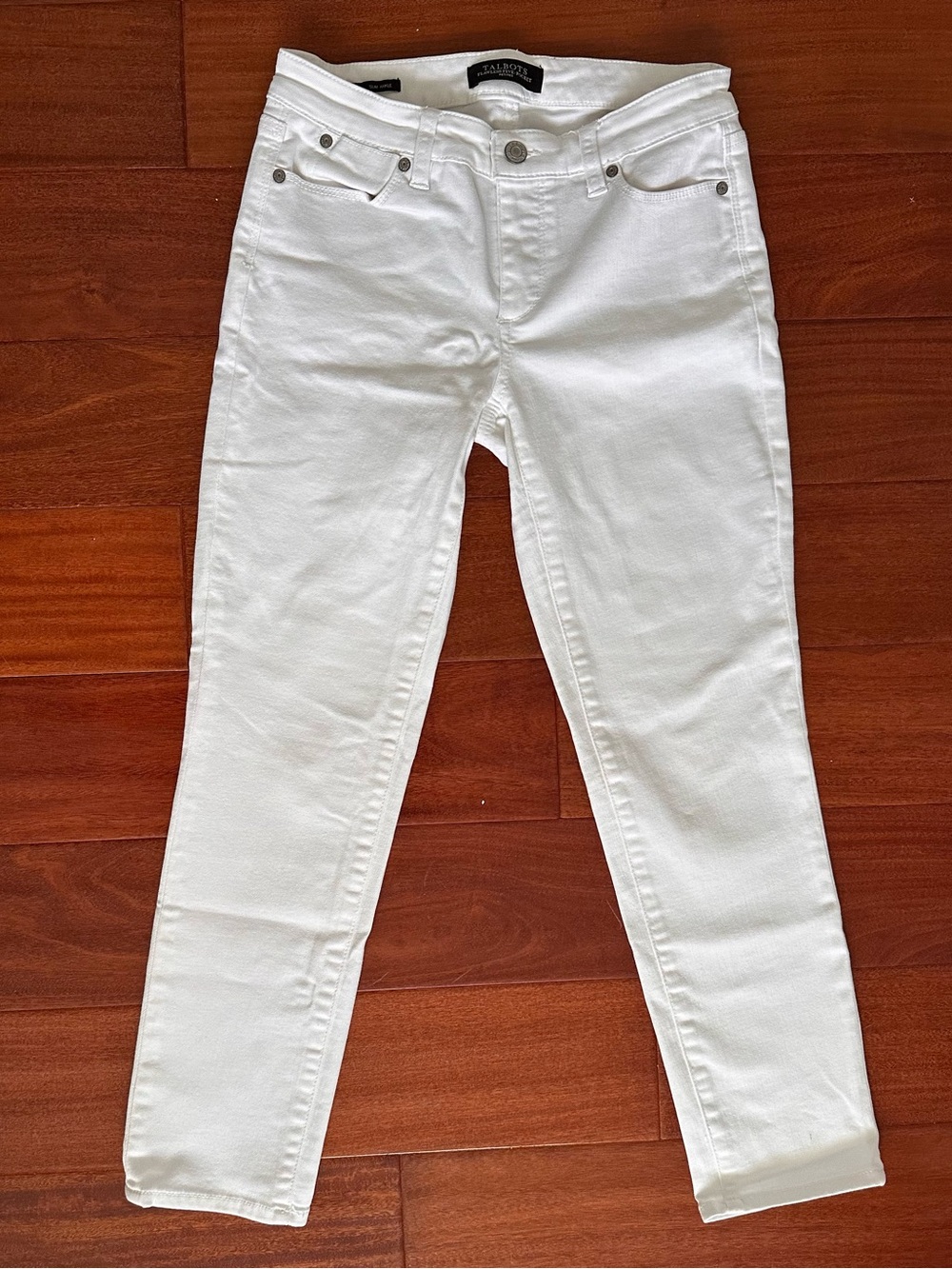 Talbots Flawless Five-Pocket Slim Ankle White Jeans Women’s Petite 2P
